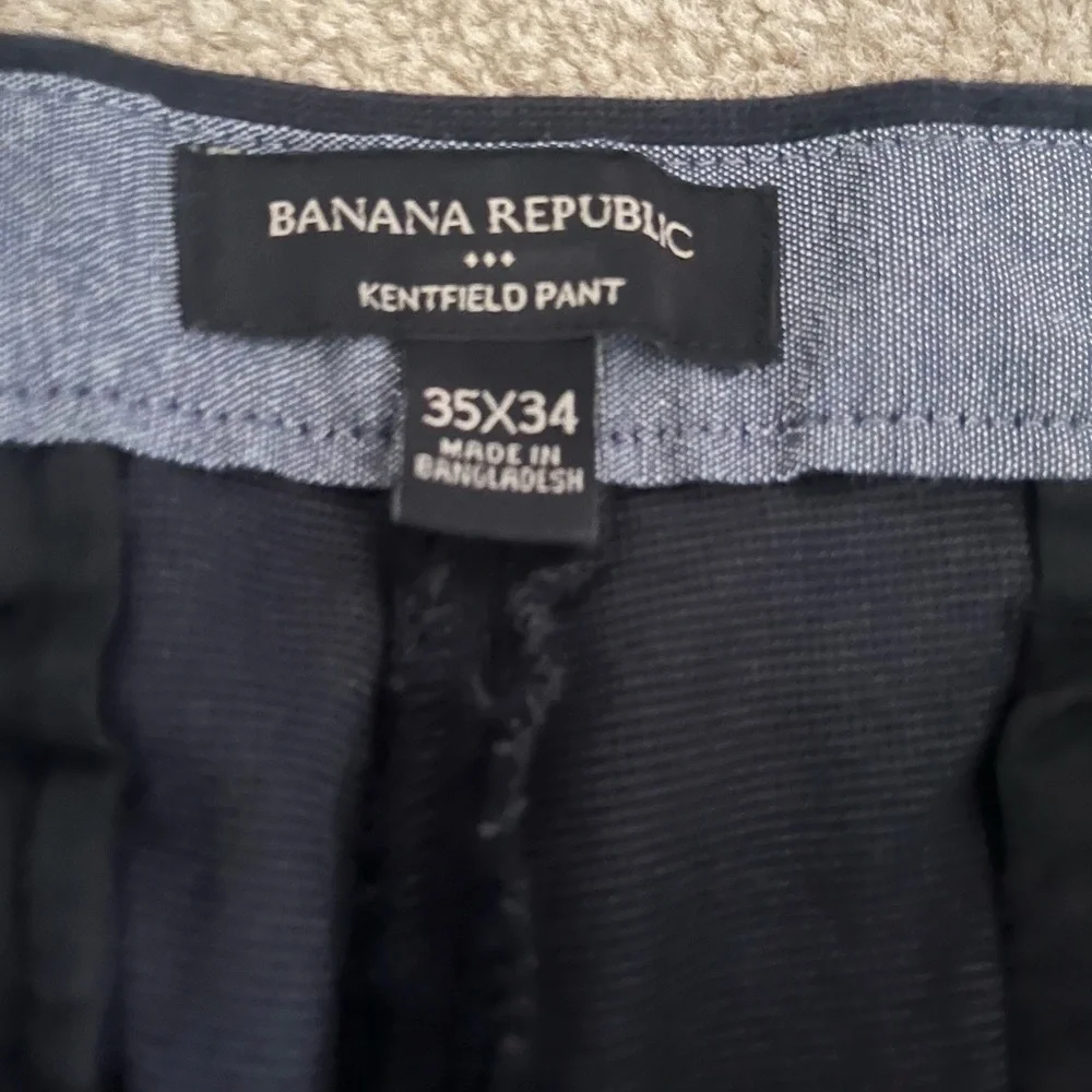 New With Tags Banana Republic Kentfield Pant Straight Fit 35 X 34 Heather Navy